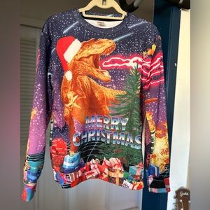 Men’s Dino laser ugly sweater Christmas top